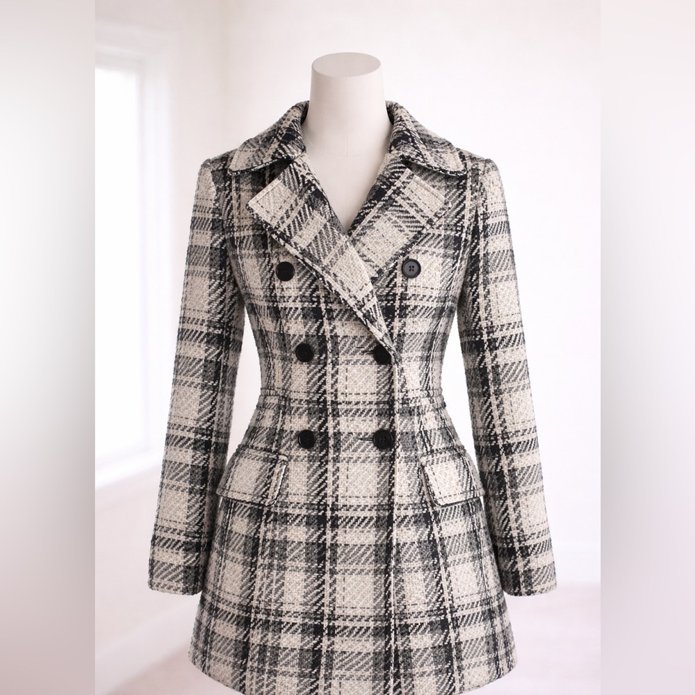 IZ Byer plaid Peacoat | Size Small